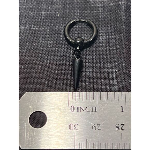 Hoop Inspired Black in Color Standard Stud Earrings - Picture 3 of 3